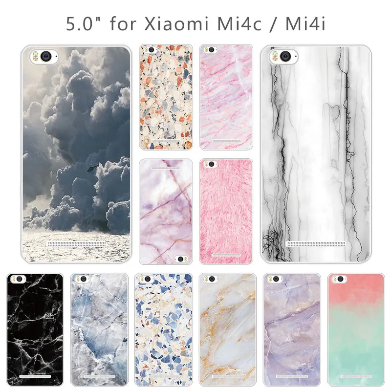 5.0 inch For Xiaomi Mi 4c Back Cover for 4i Clear TPU Stone Phone Case Mi4C Soft Silicon Shell Xiomi Mi4i |