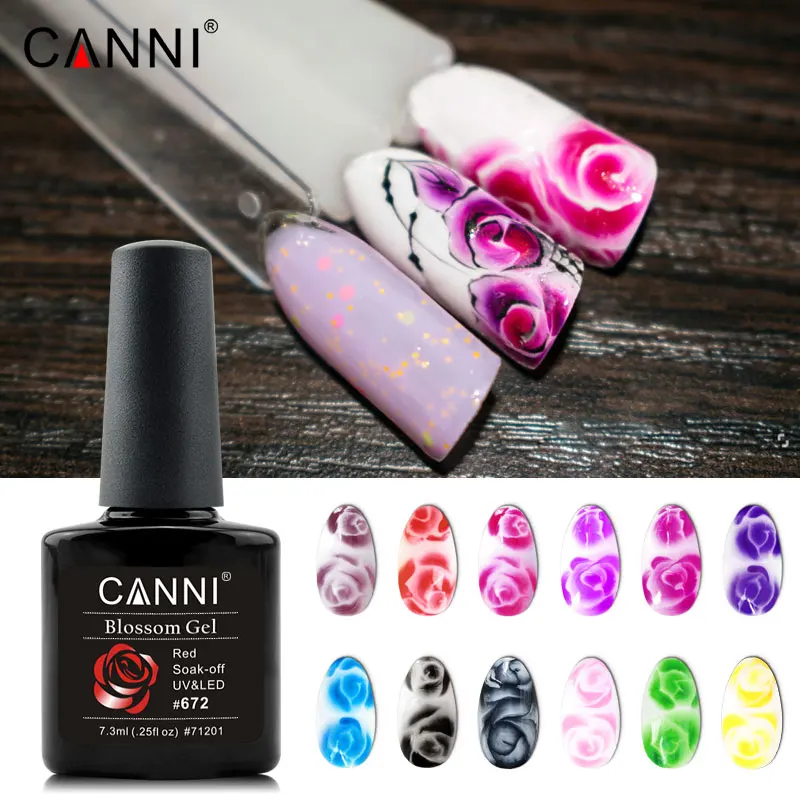 New arrived christmas gift CANNI nail supplies fast to blooming gel nail art soak off led uv 12 colors blossom gel nail polish