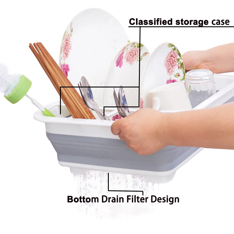 1 шт., кухонный стеллаж для хранения тарелок, посуда, сушилка для сушки, сушилка для ложек, контейнер для раковины, складная корзина для хранения, держатель