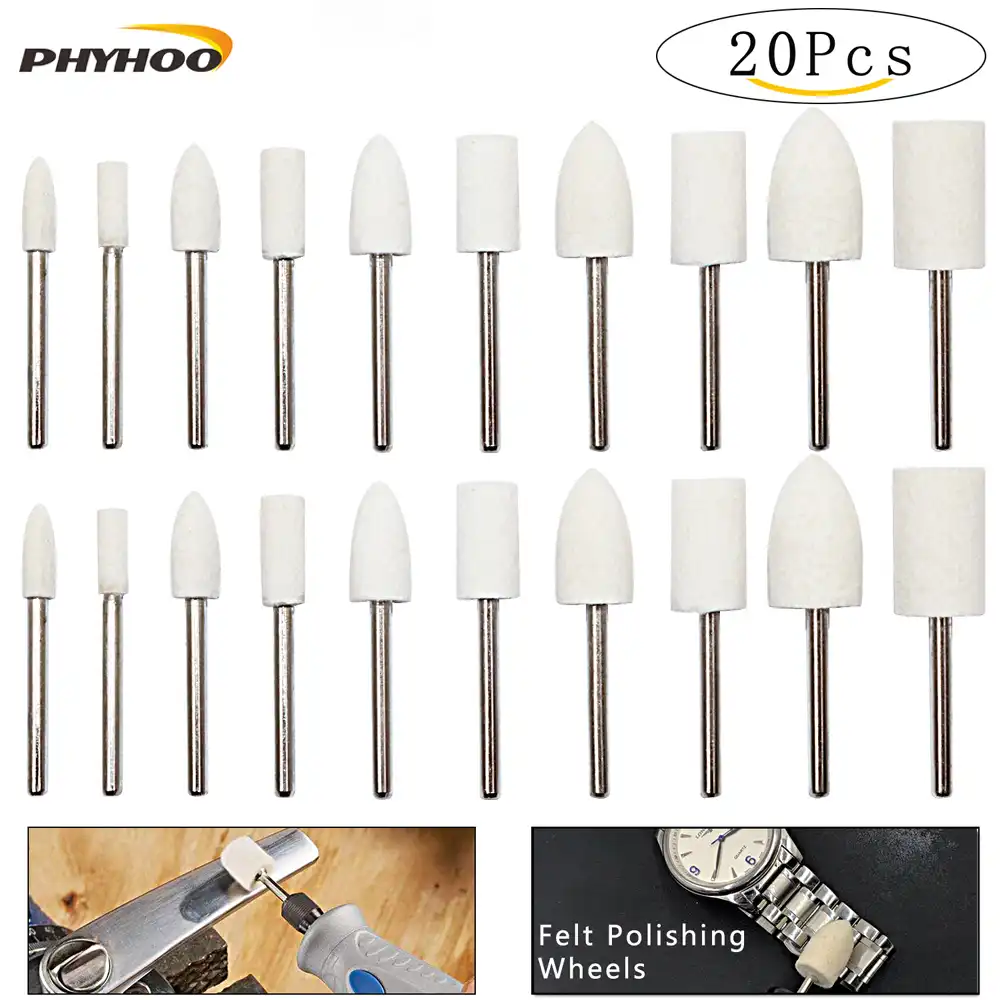Wool Felt Mounted Mandrel Grinding Grinder Head Polishing Buffing Bits