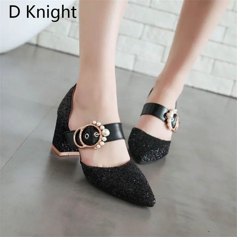 Silver Sequins Women Party Shoes Princess High Heels 2018 Spring Summer Bling Pumps Sexy Pointed Toe Gold Women Wedding Shoes (4)