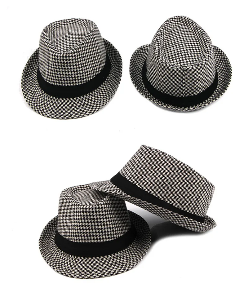 XdanqinX новые мужские Fedoras Британская мода джаз шляпа клетчатое украшение фирменные шапочки для джентльмена мужская шапка для папы
