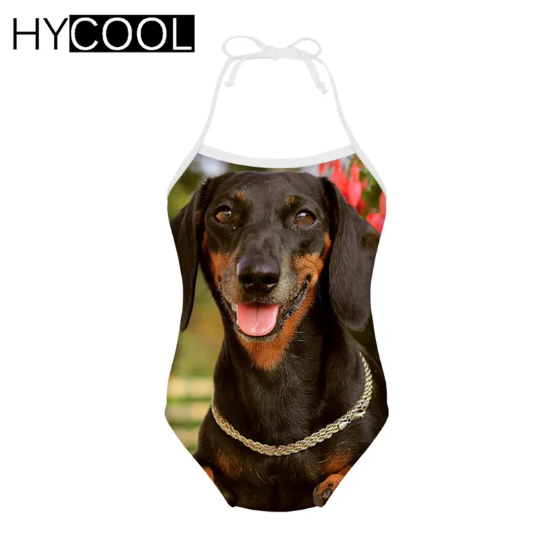 R2107BS HYCOOL/детская одежда для купания; купальный костюм с принтом французского бульдога; Купальник для девочек; боди; цельные купальные костюмы; детское бикини - Цвет: R2107BS