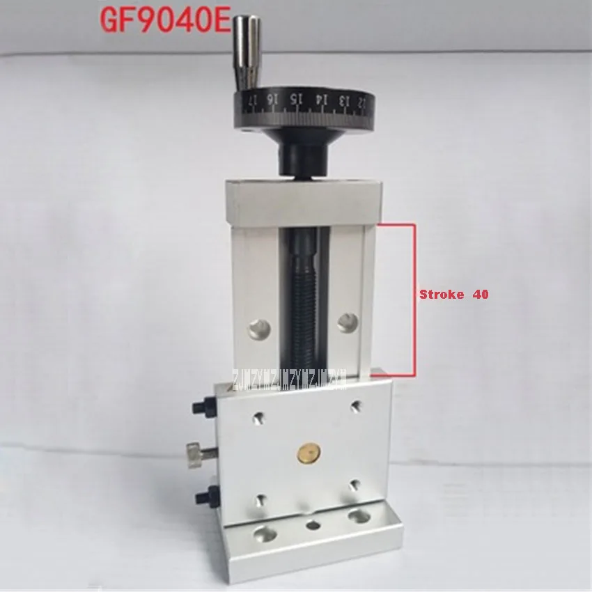 GF9040E точность по вертикали Презентация Таблица винт каретки Z оси линейного ласточкин хвост одномерный раздвижной стол шириной 90 ход 40 мм