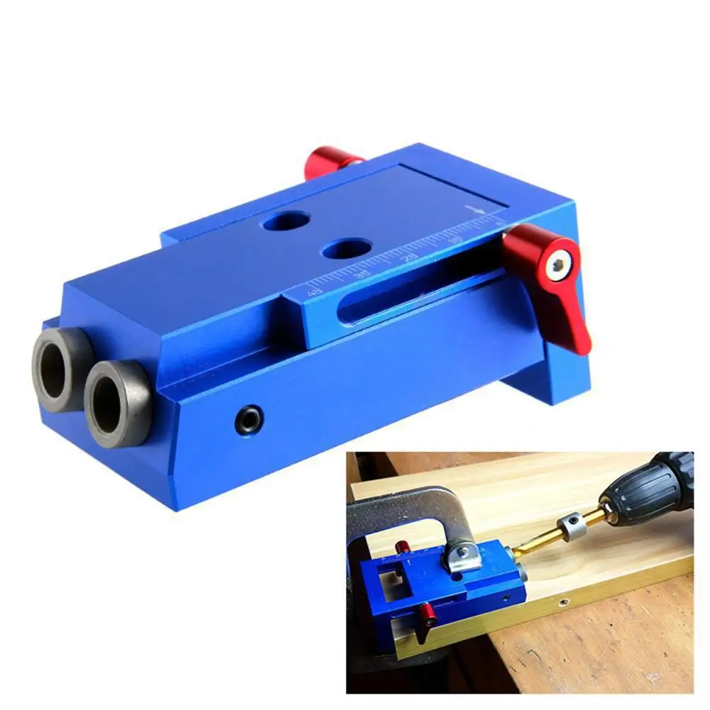 

Mini Pocket Hole Jig Kit System For Wood Working & Joinery + Step Drill Bit & Accessories Wood Work Tool Set With Box