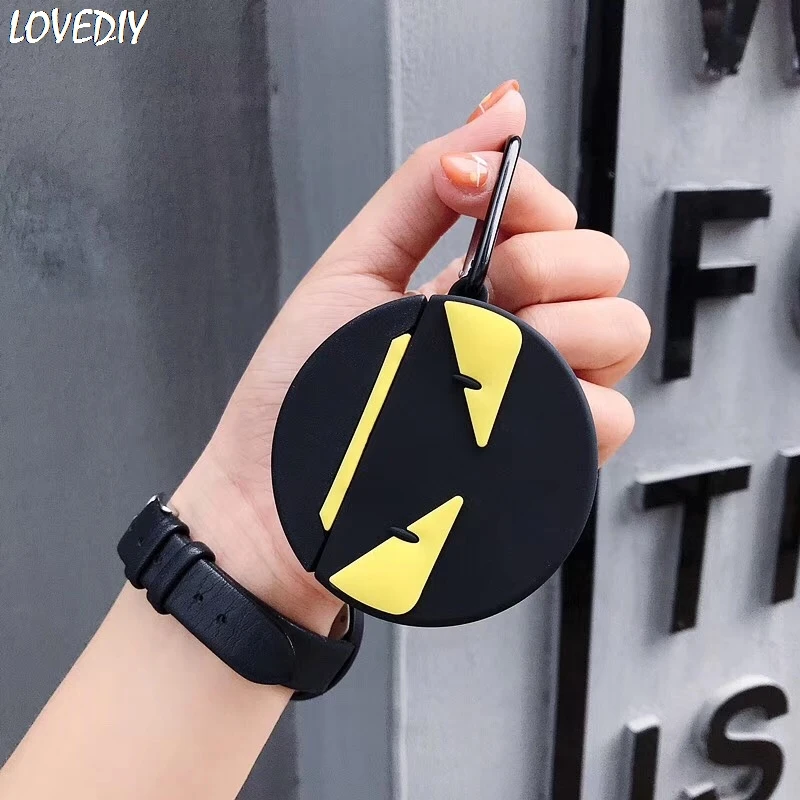 

Italy brand devil eye Round Bluetooth Wireless Earphone Cover Case For AirPods Protect silicone Accessories Charging bag box