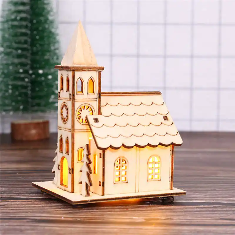 Festival Led Light Wood House Christmas Tree Decorations For Home Hanging Ornaments Holiday Nice Xmas Gift Wedding Navidad #2n6 (5)