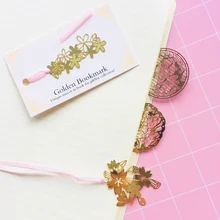 1х Золотая Сакура розовая лента металлическая Закладка книги маркер страницы канцелярские принадлежности для школьников, студентов