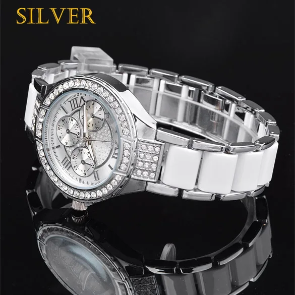 FANALA горный хрусталь часы Для женщин Элитный бренд Нержавеющая сталь браслет женские часы кварцевые часы платье Reloj Mujer Часы - Цвет: Серебристый