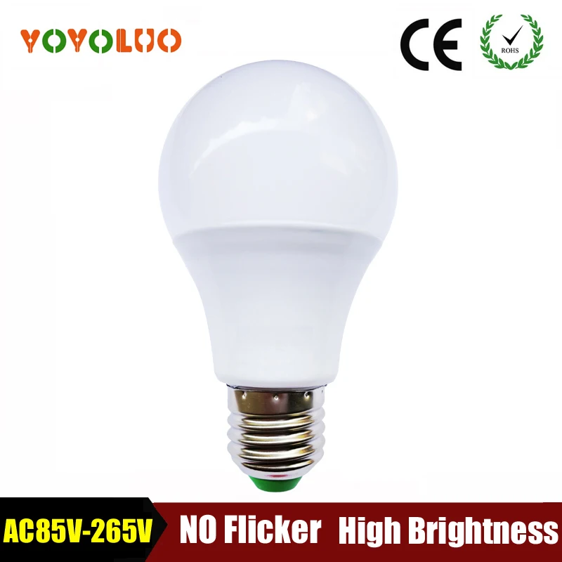

[YOYOLUO] led bulb e27 led lamp b22 3w 5w 7w 9w 12w 15w constant current AC 85-265V 127V 220V 110V NO flicker led light bulb