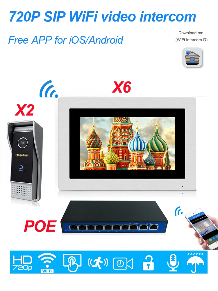 villa video door phone intercom 2-6