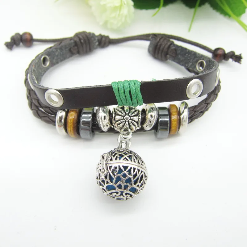 Хорошего качества зеленый шнур обернутый и разделитель круглые бусины винтажный