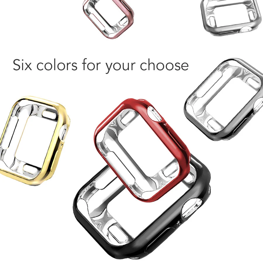 

38mm 42mm Silicone TPU Watch Case For Apple Watch Waterproof Full Protective Frame Bumper Cover For iWatch Series 4 3 2 1 44mm