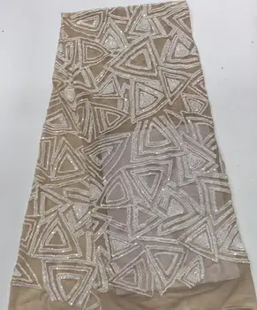

Jolin-8.5109 Hot selling african sequins lace fabric tessel fringel embroidered tulle mesh lace fabric