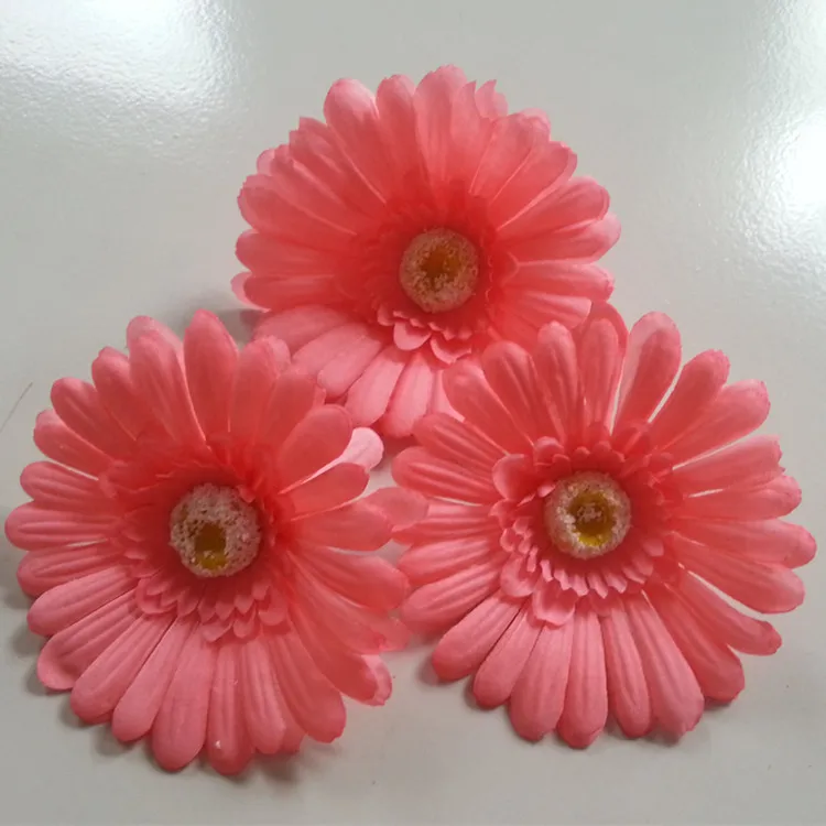

Hot sale 50pcs/lot 10cm Artificial Gerbera Daisy Silk Flowers Heads For DIY Wedding Party Home Decor DIY Craft Supplies flower