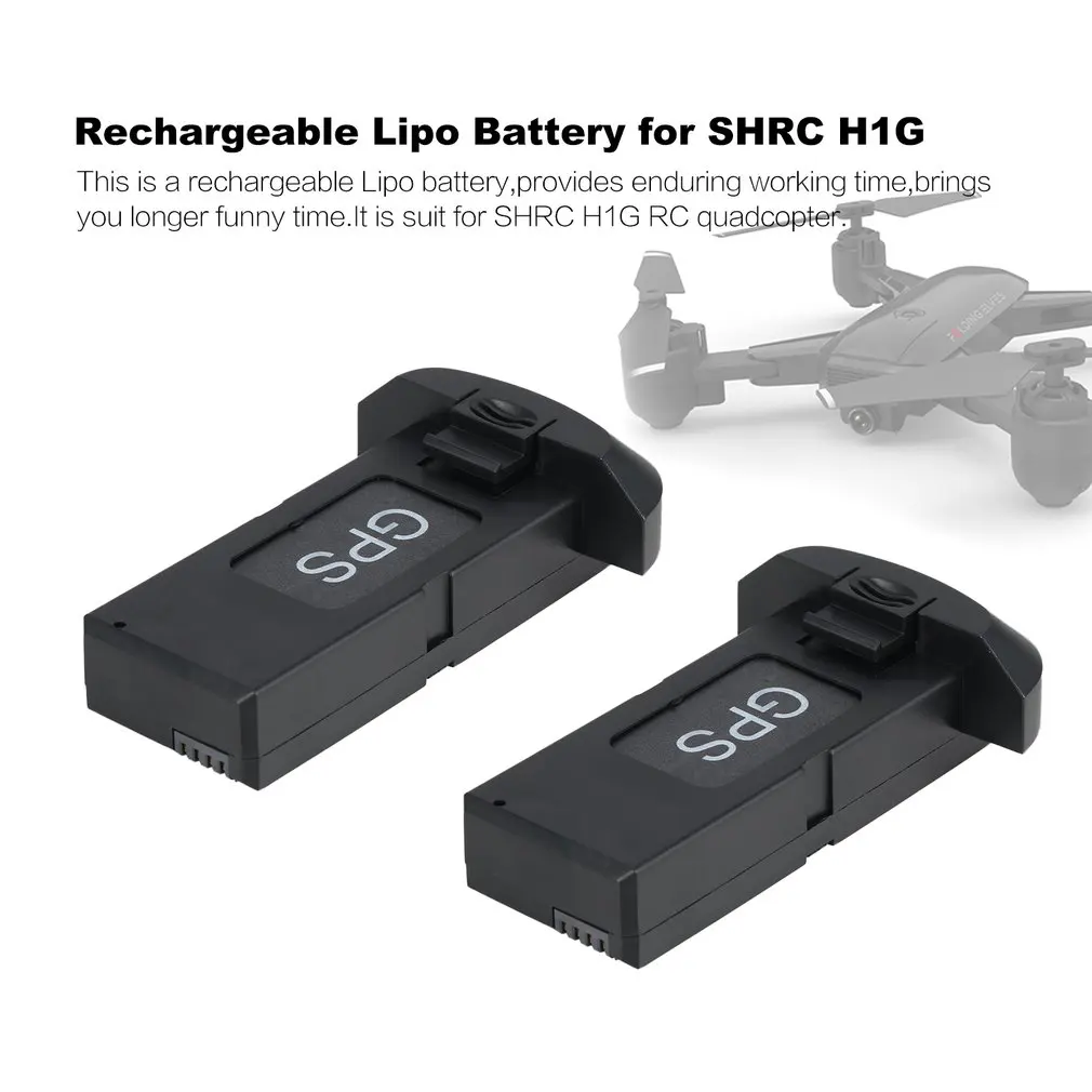 

3PCS 7.4V 850mAh Rechargeable Lipo Battery for SHRC H1G RC Quadcopter Spare Parts RC Drone Lithium-ion Battery Black