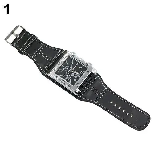 

relogio moda mujer clock 2018 Women Elegant Square Dial Wide Faux Leather Band Fashion Quartz Wrist Watch watch men