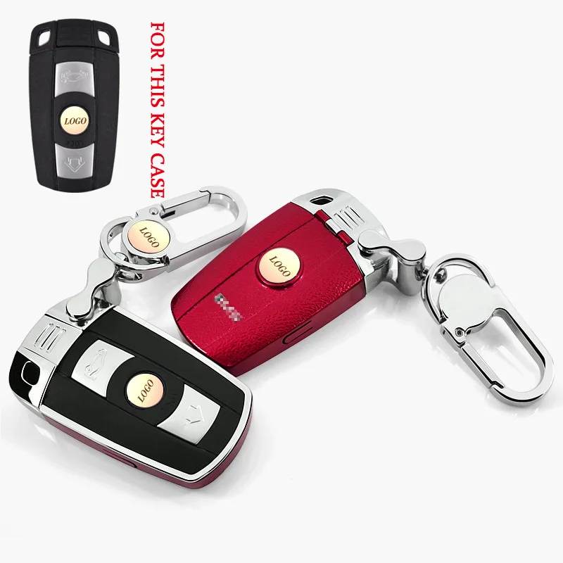 Автомобильный ключ чехол для BMW E90 E60 E70 E87 3 5 6 серия M3 M5 X1 X5 X6 Z4 брелок для ключей держатель подходит bmw вставка ключ чехол - Название цвета: China red set