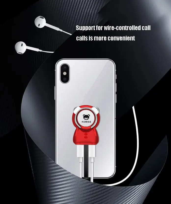 Мультфильм медведь кольцо Пряжка Кронштейн для Apple Интерфейс Аудио зарядки адаптер передачи головы для iPhone 6 6S X 8 7 Plus XS MAX XR d20