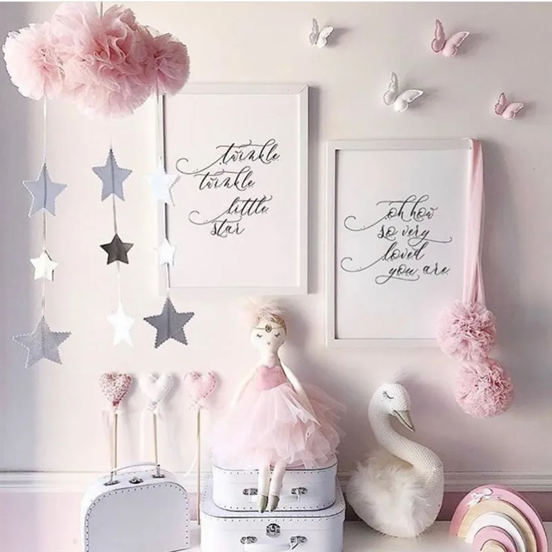 

1pc New Baby Crib Mobile Bell Rattle Toys Cloud Star Net Yarn Room Hanging Cot Decor For Newborn Girl Boy Gifts Baby Rattles