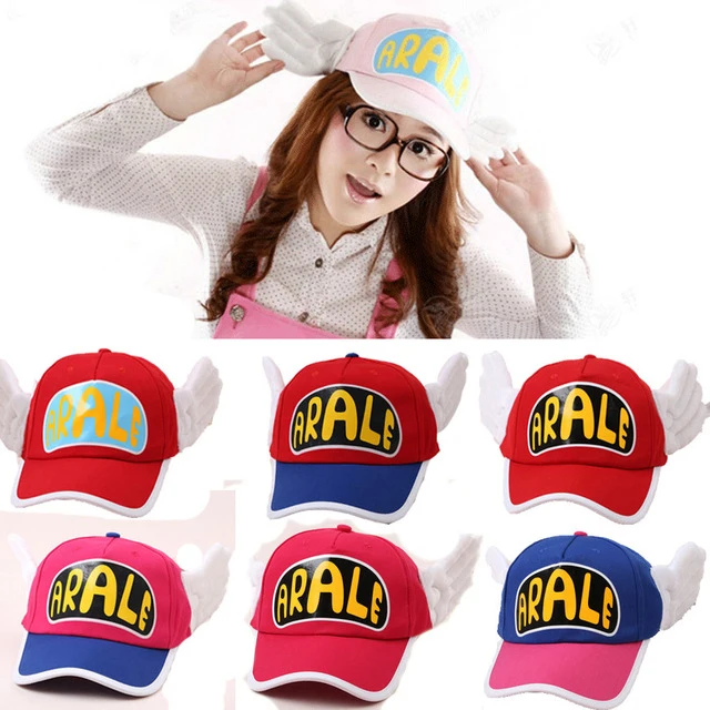 

Japanese Anime Cute Dr.Slump Arale Angel Wings Anime Cosplay Hats Summer Cap Baseball Cap for Adult Size Kids Size