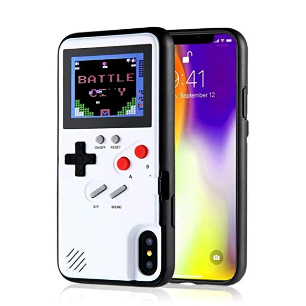

Gameboy Case Retro 3D Color Screen Game Console For iPhone XR X Xs Max 7 8 Case with 36 Classic Small Games Silicone Cover Case