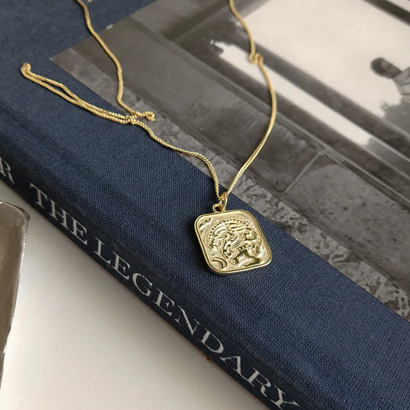 LBLS Necklace Women Gold Color Necklaces Pendants in Real Silver 925 Sterling Silver Necklace Vintage Figure Gift Chain Jewelry (5)