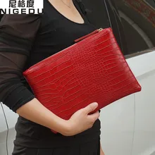Fashion crocodile women’s clutch bag pu leather women envelope evening bag 2017 new female Clutches Handbag bolsa feminina purse