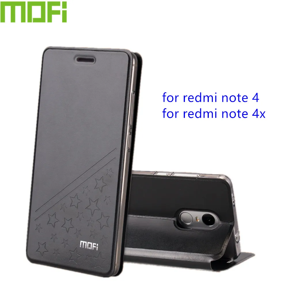 

4X case cover Mofi original for xiaomi redmi Note 4 cover redmi Note 4X leather case Note 4 case stand housing holder capa coque