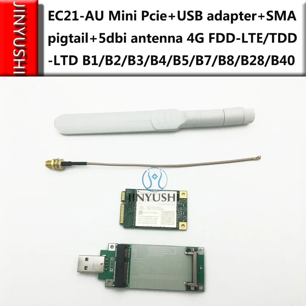 Pcie + Adaptador Comunicação sem Fio Usb + Ufl para Sma Pigtail + 5dbi Mini Antena Cat.1 Módulo Ec21-au Lte 4g - Imagem 2