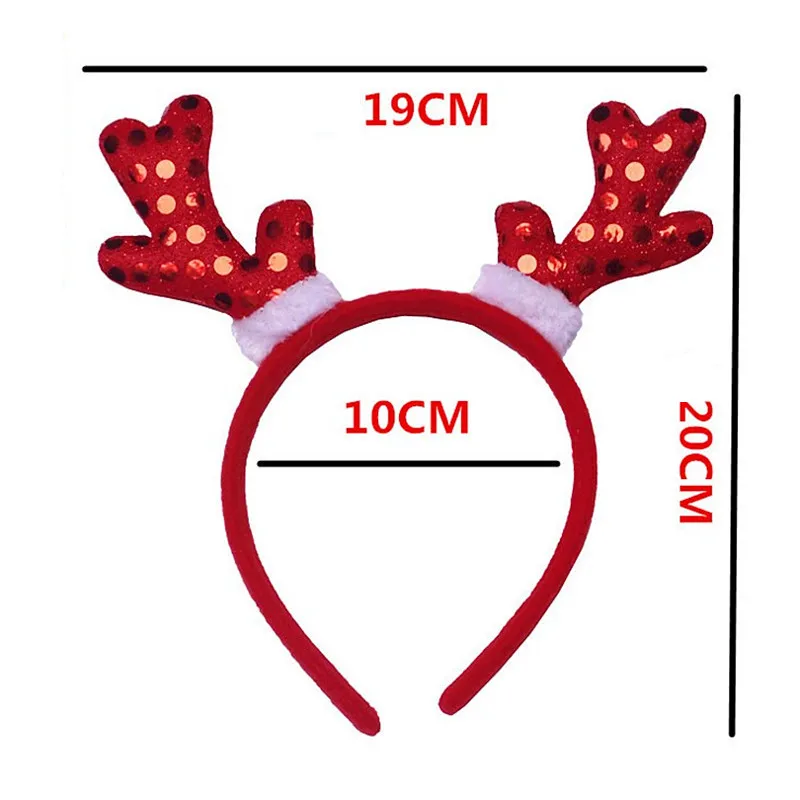 27 стилей, милые рождественские аксессуары для волос, повязка на голову для мальчиков, день рождения, вечеринка, олень, рог, Рождественский ободок SDFG001 - Цвет: sequins horn