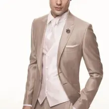 Шампанское Жених Смокинги для женихов Повседневное блейзер мужской костюм 2 шт. мужские свадебные костюмы для выпускного Best мужчина дружки костюм Индивидуальный заказ