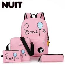 Women 4 Pcs/set Printing Canvas Backpacks School Bag For Teenagers Girl Boys Backpack Bags Unisex Student Backpack Book Bags myosazee brand new design one piece backpacks luminous 4 colors school bags canvas printing for teenagers backpack male bag