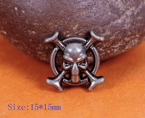

20X Retro Silver Biker Punk Metal Skull&Bone Rapid Rivets Spike Studs Decor 5/8"