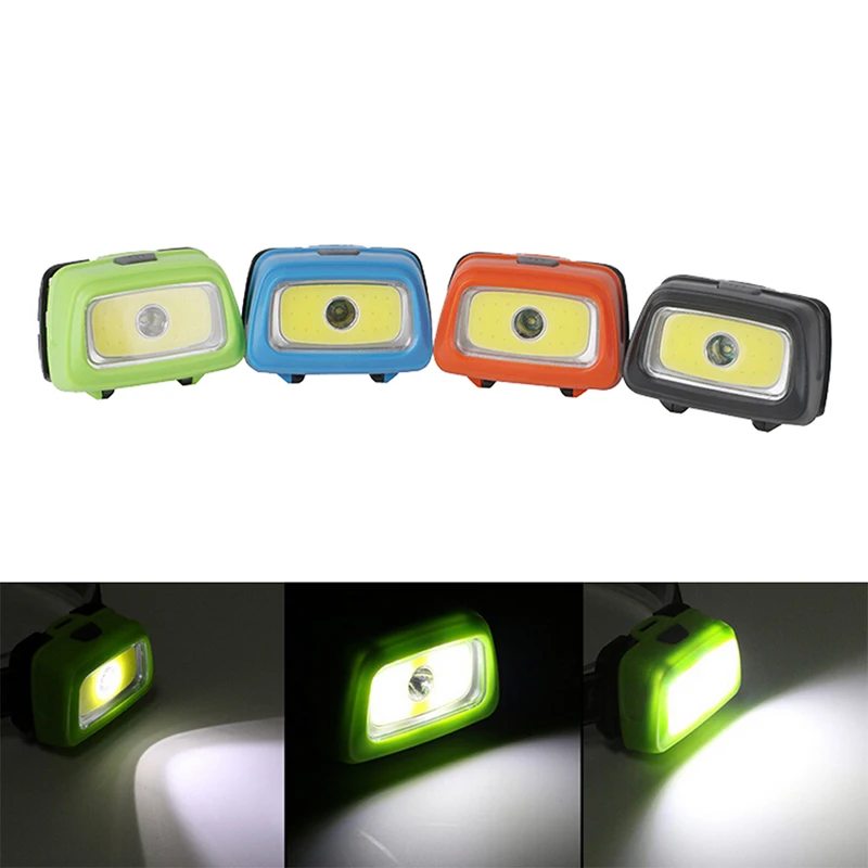 

4 Colors 3 Modes Mini Led Headlamp Headlight Cob Head Torch Light Hiking Lamp
