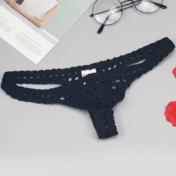 

Men Hollow Out Big U Convex Pocket Thongs Ultra-Thin Mesh Transparent Prespective Breathable G-Strings Sexy Home Wear Underwear