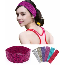 3 шт. широкие аксессуары для йоги повязка на голову для женщин и взрослых леопардовые пятна печать Йога повязка для волос Спорт Пилатес танец стрейч хлопчатобумажная повязка для головы