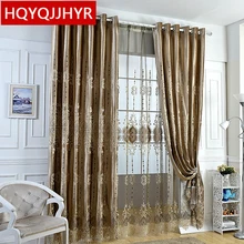 Европейские высококачественные роскошные бархатные затемненные занавески s для окон гостиной с классической вышивкой вуаль занавески для спальни