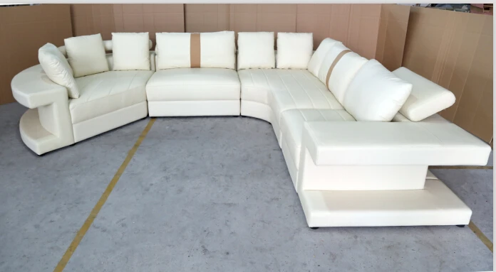 Современный угловой кожаный диван с секционной гостиной набор диванов|sofa