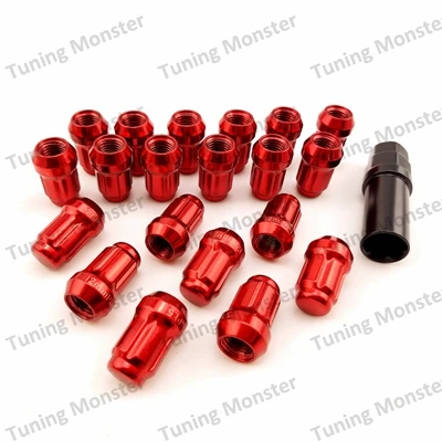 Тюнинг Monster Red M12xP1.5/1,25 20 шт паз Автомобильные Колесные гайки противоугонные защитные гайки закрытые из легированной стали - Название цвета: Red