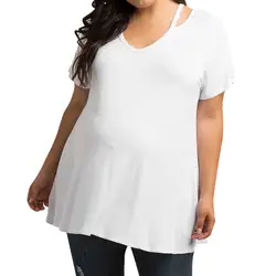 Одежда для беременных женщин с коротким рукавом для беременных, однотонные Топы для женщин, короткая футболка Ropa Premama Embarazadas топы для
