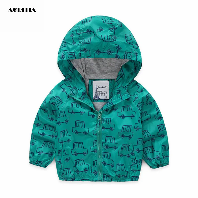 2017 Autumn Long Sleeve Car Print Jackets For Boys Coat Kids Jackets