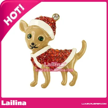 

Christmas "Santa Chihuahua" Holiday Pendant Brooch