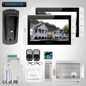 

HOMSECUR 7" Video Door Phone Intercom System+White Monitor for Apartment 1C2M+ L3 : TC041 Camera + TM703-W Monitor(White)+Lock