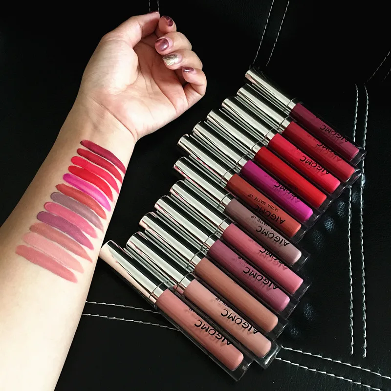 12 Color Professional Red Velvet Matte Liquid Lipstick Cosmetic Water