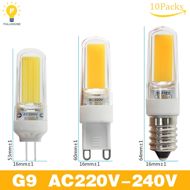

10pcs/lot 220V G4 Bombillas LED Lights For Home Led G4 G9 E14 AC220V 2609 COB Lamparas Led Light Bulb Lighting Spotlight
