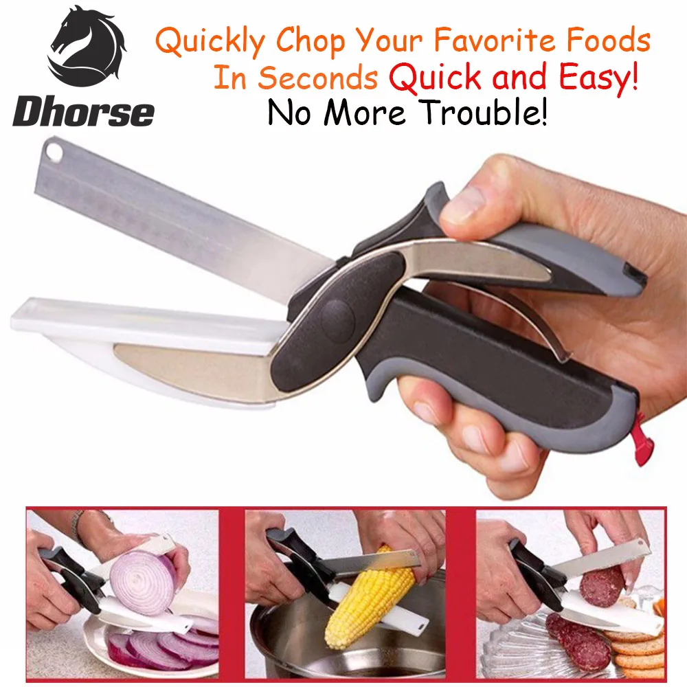 Nueva inteligente 2 en 1 cortador cuchillo y tabla Acero inoxidable