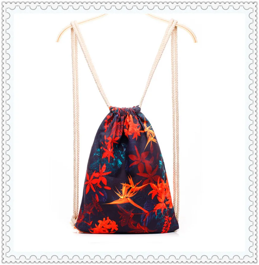 

(1pcs/lot) size 37x46cm BEST QUALITY Canvas drawstring backpack vintage