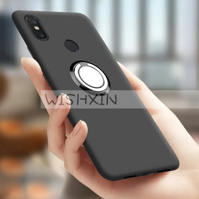 For UMIDIGI F1 Play Shockproof Case Finger Ring Magnet Matte tpu Silicone Cover |
