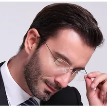 Титановые оправы для очков без оправы, мужские гибкие оптические оправы, ретро очки, очки без оправы, женские очки для глаз